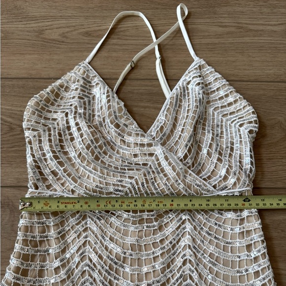 Lulu's Cream and White Scalloped Mini Dress - Picture 4 of 10